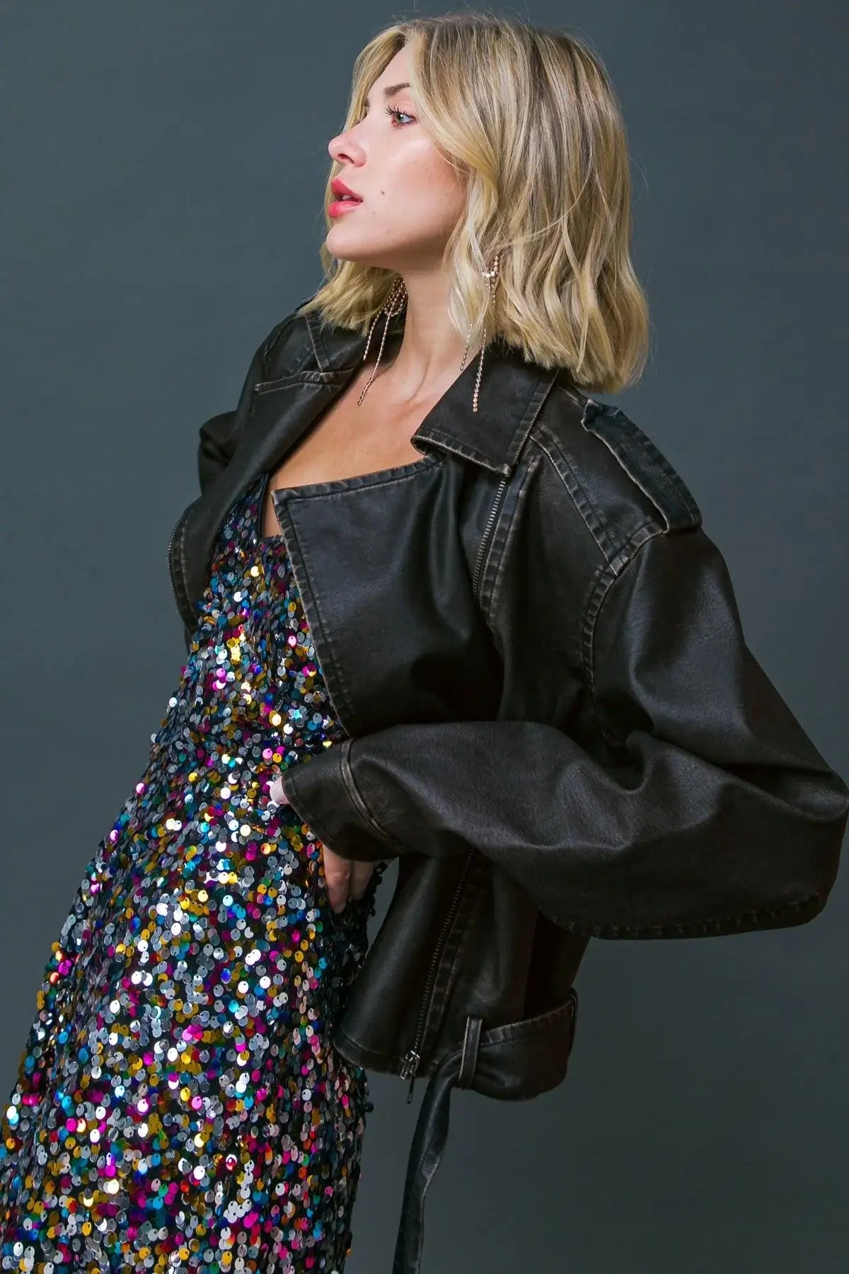 ON MY WAY UP FAUX MOTO JACKET - Flying Tomato - Flyclothing LLC
