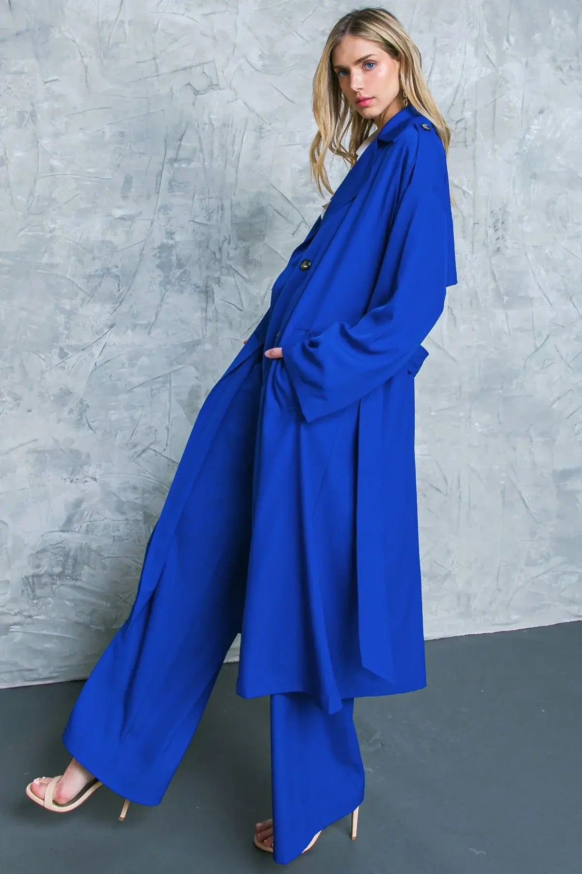 BOSS BABE WOVEN TRENCH COAT - Flying Tomato - Flyclothing LLC
