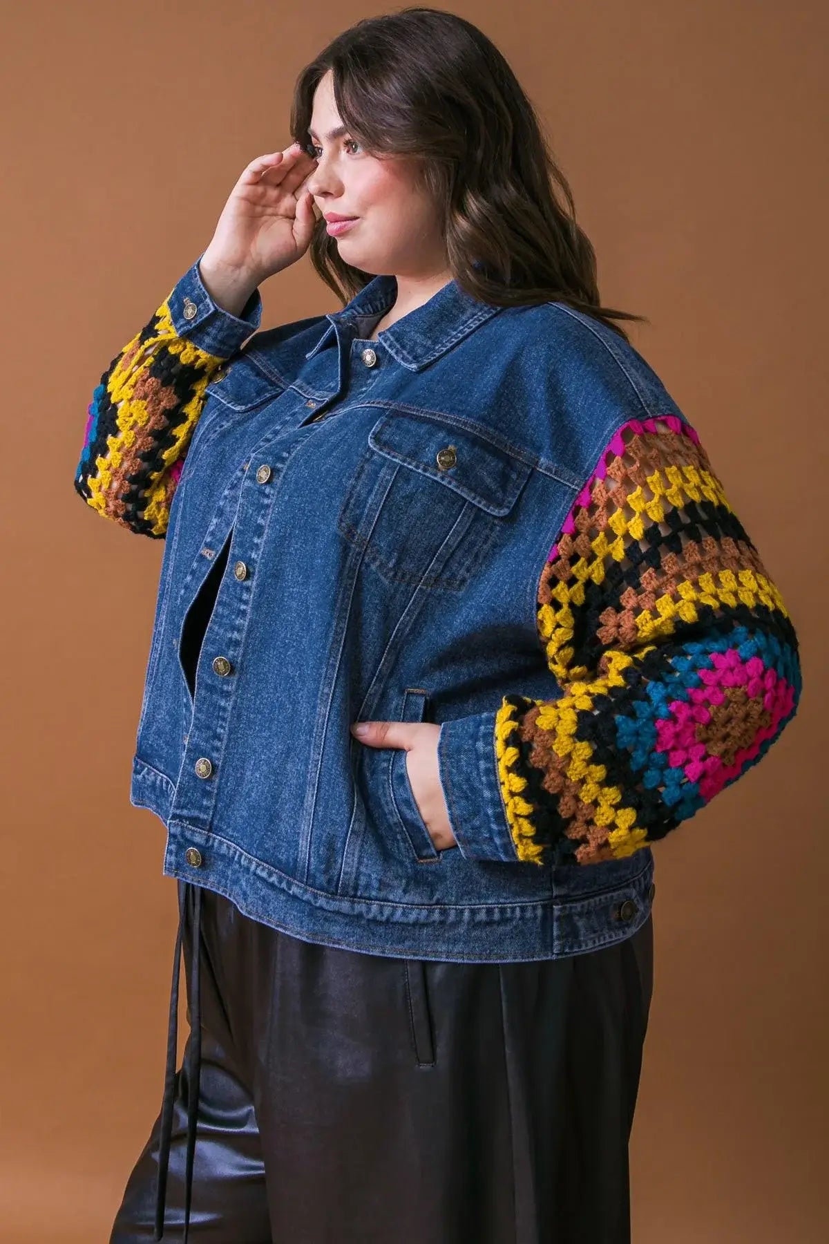 FESTIVAL WEAVE WASHED DENIM JACKET - Flying Tomato - Flyclothing LLC