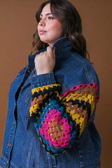 FESTIVAL WEAVE WASHED DENIM JACKET - Flying Tomato - Flyclothing LLC