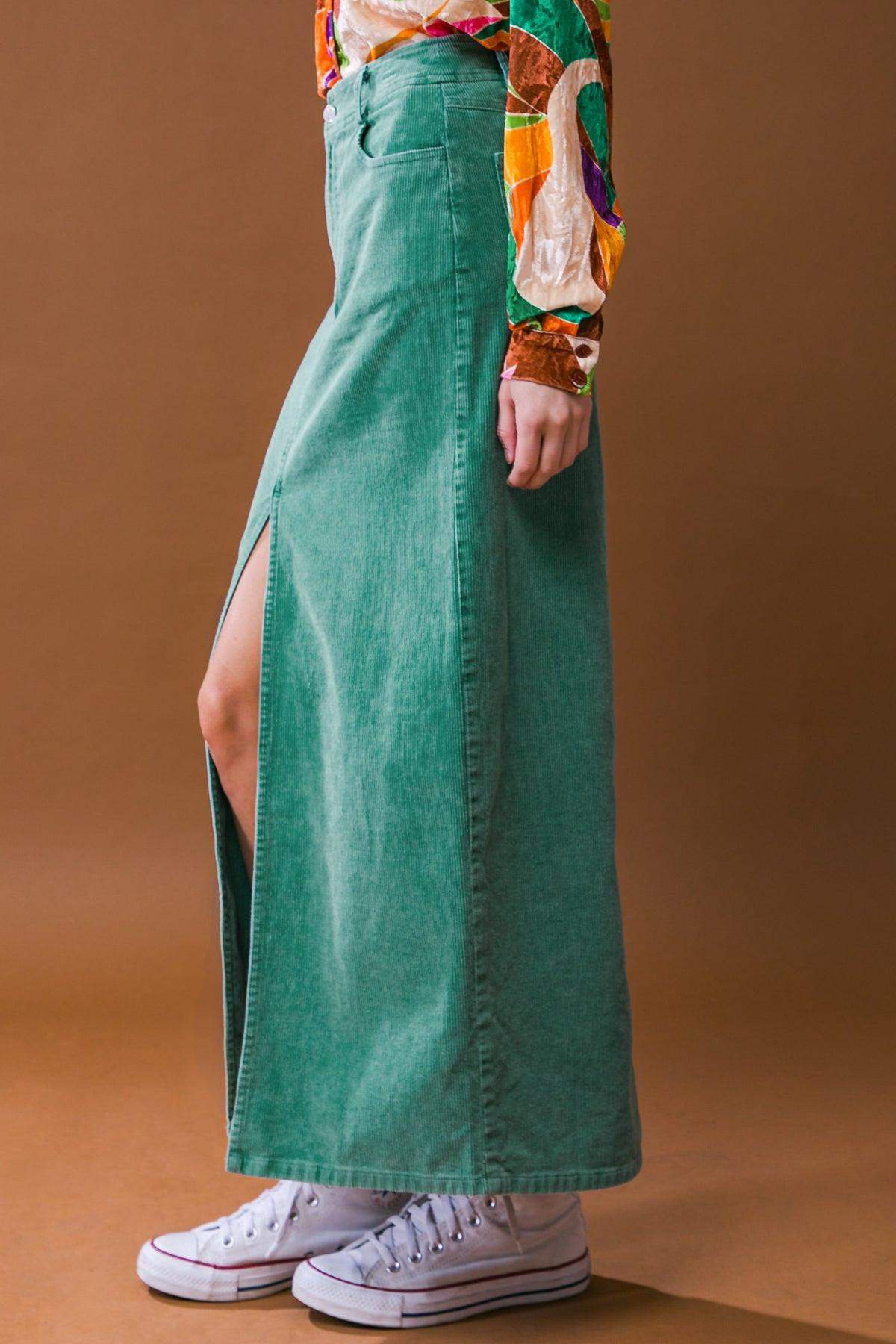 PERFECT PICK CORDUROY MIDI SKIRT - Flying Tomato - Flyclothing LLC