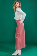 PERFECT PICK CORDUROY MIDI SKIRT - Flying Tomato - Flyclothing LLC