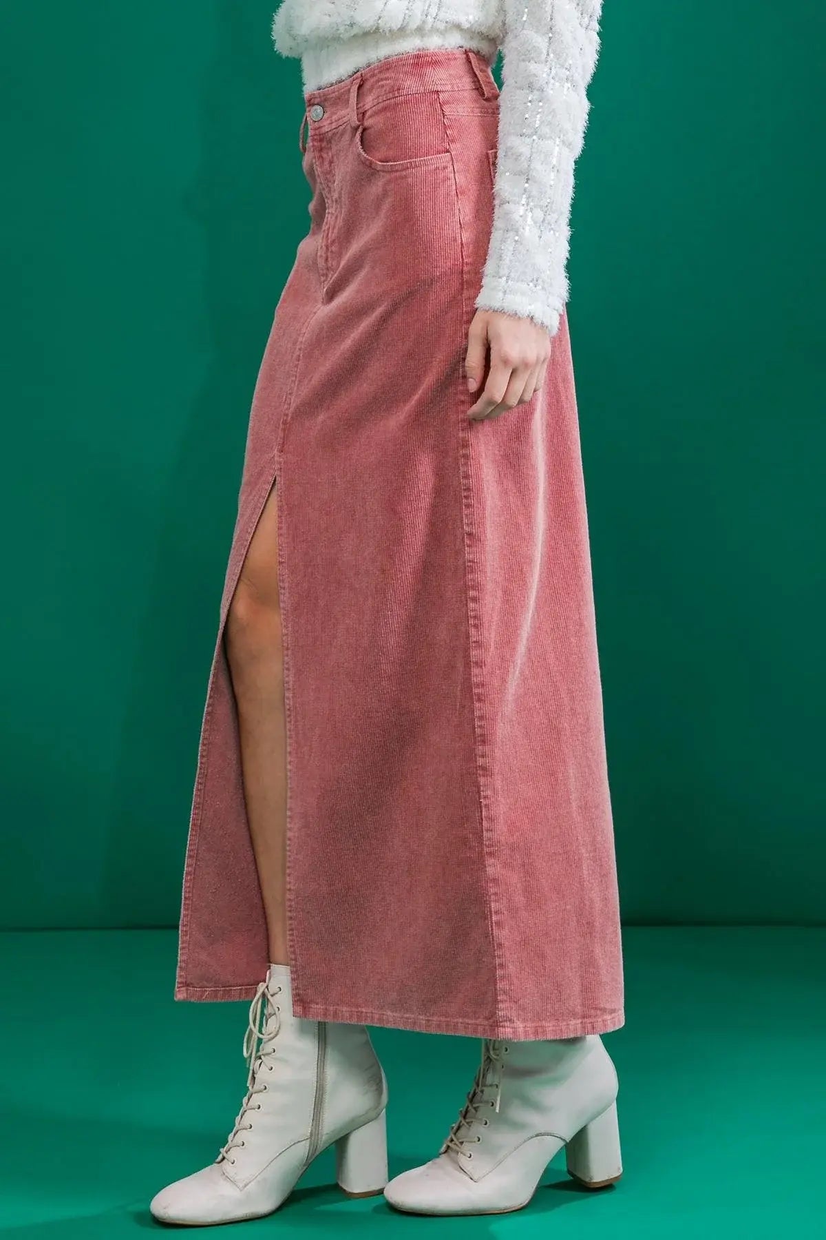 PERFECT PICK CORDUROY MIDI SKIRT - Flying Tomato - Flyclothing LLC