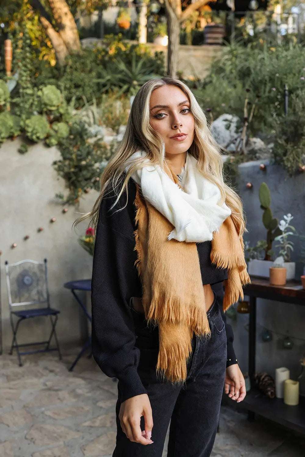 Silky Wool Ombre Scarf - Boho Clothing and Accessories - Flyclothing LLC
