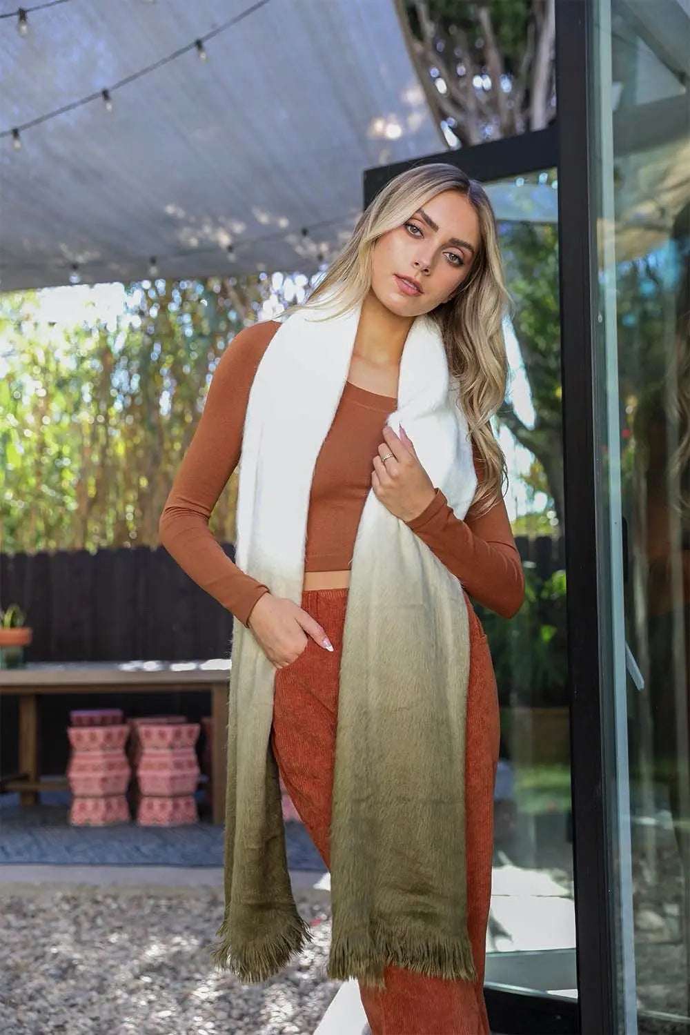 Silky Wool Ombre Scarf - Boho Clothing and Accessories - Flyclothing LLC