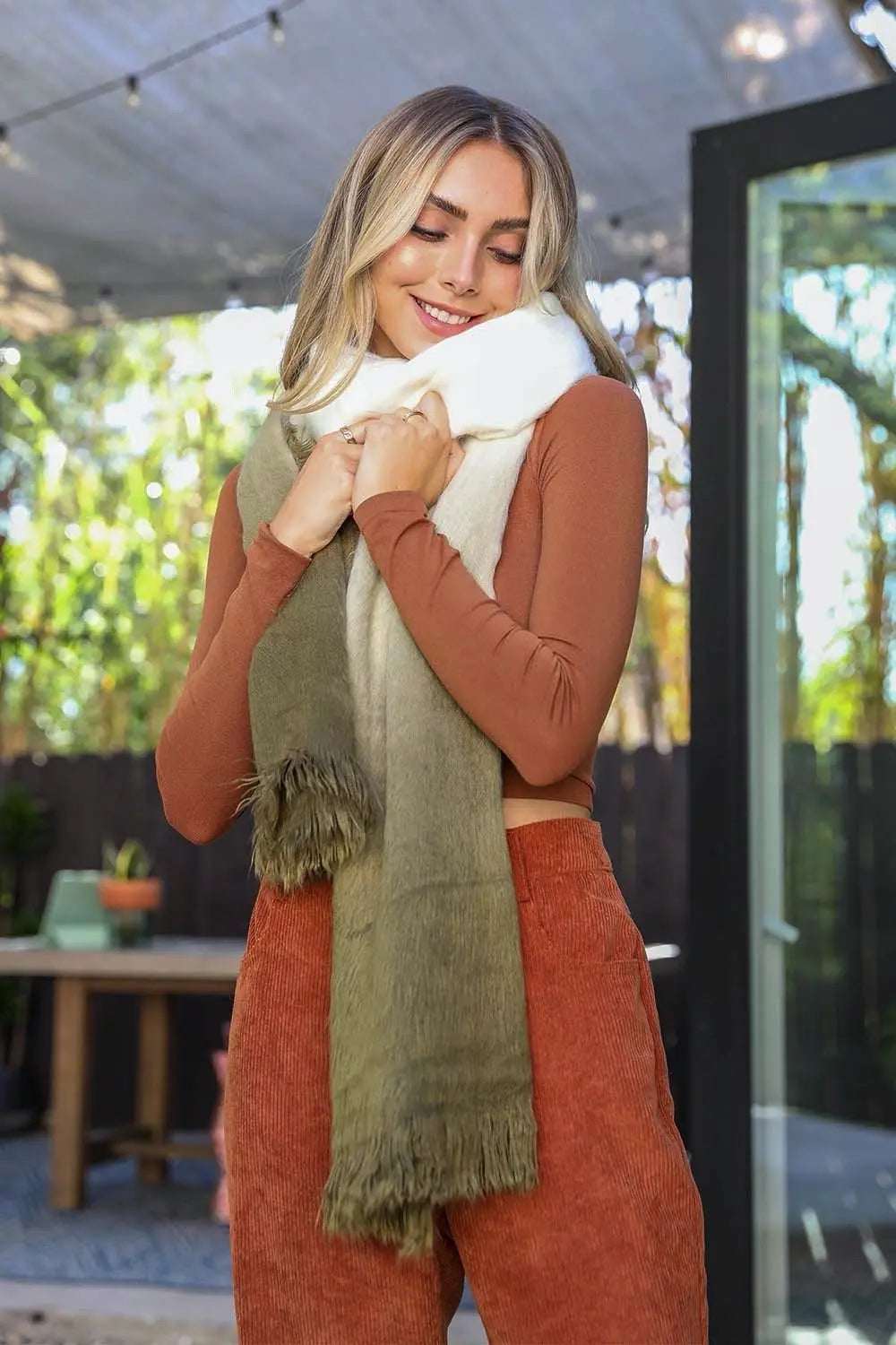 Silky Wool Ombre Scarf - Boho Clothing and Accessories - Flyclothing LLC