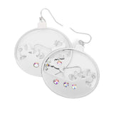Stone Embellished Rudolph Accented Brass Dangle Earrings - Madeline Love - Flyclothing LLC