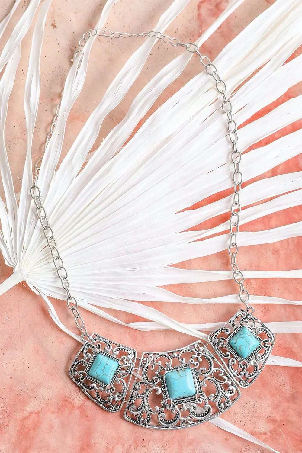 Turquoise Deco Necklace🩵 - Boho Clothing and Accessories - Flyclothing LLC