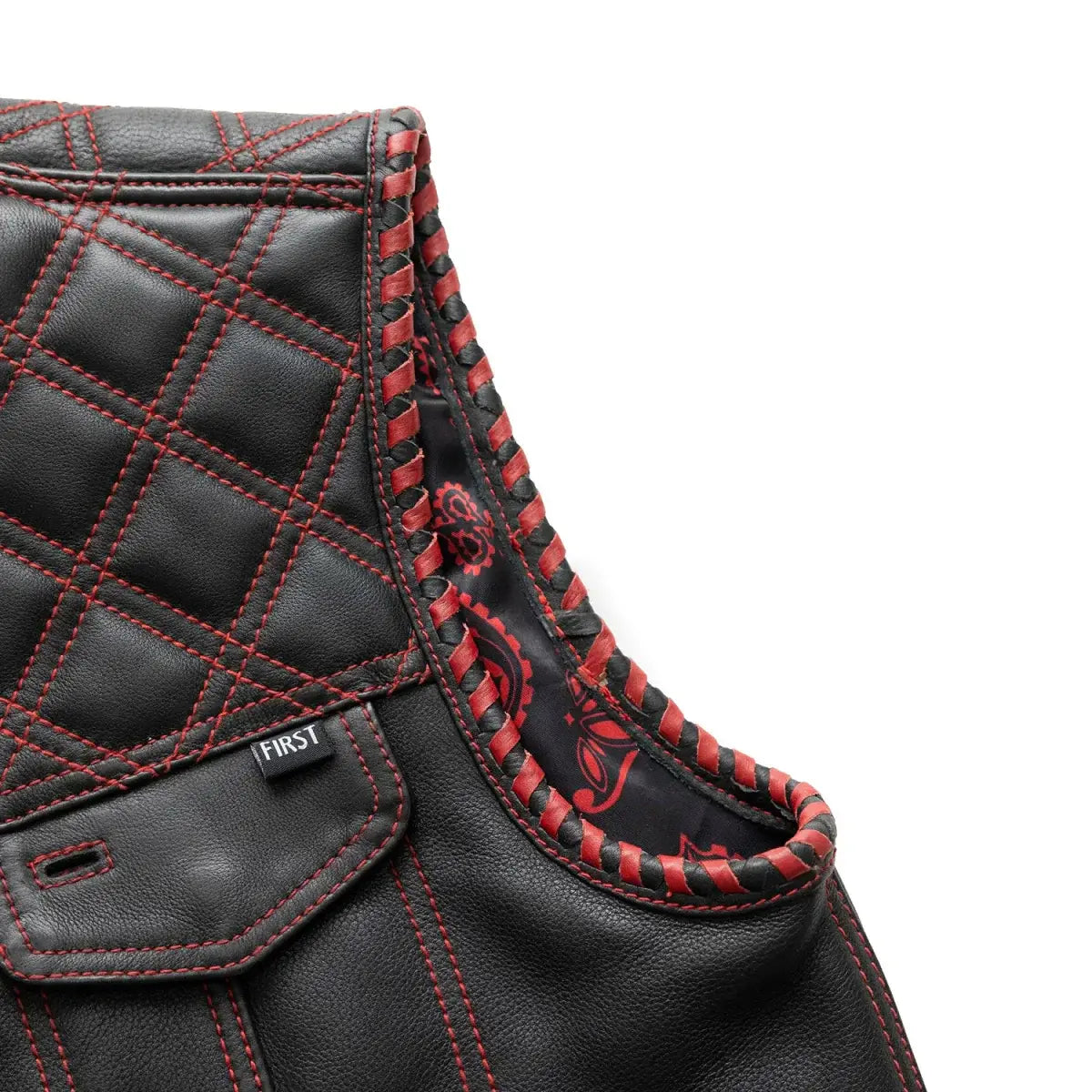 Sinister - Men's Motorcycle Leather Vest - First Manufacturing Company - Flyclothing LLC