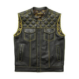 Sinister - Men's Motorcycle Leather Vest - First Manufacturing Company - Flyclothing LLC