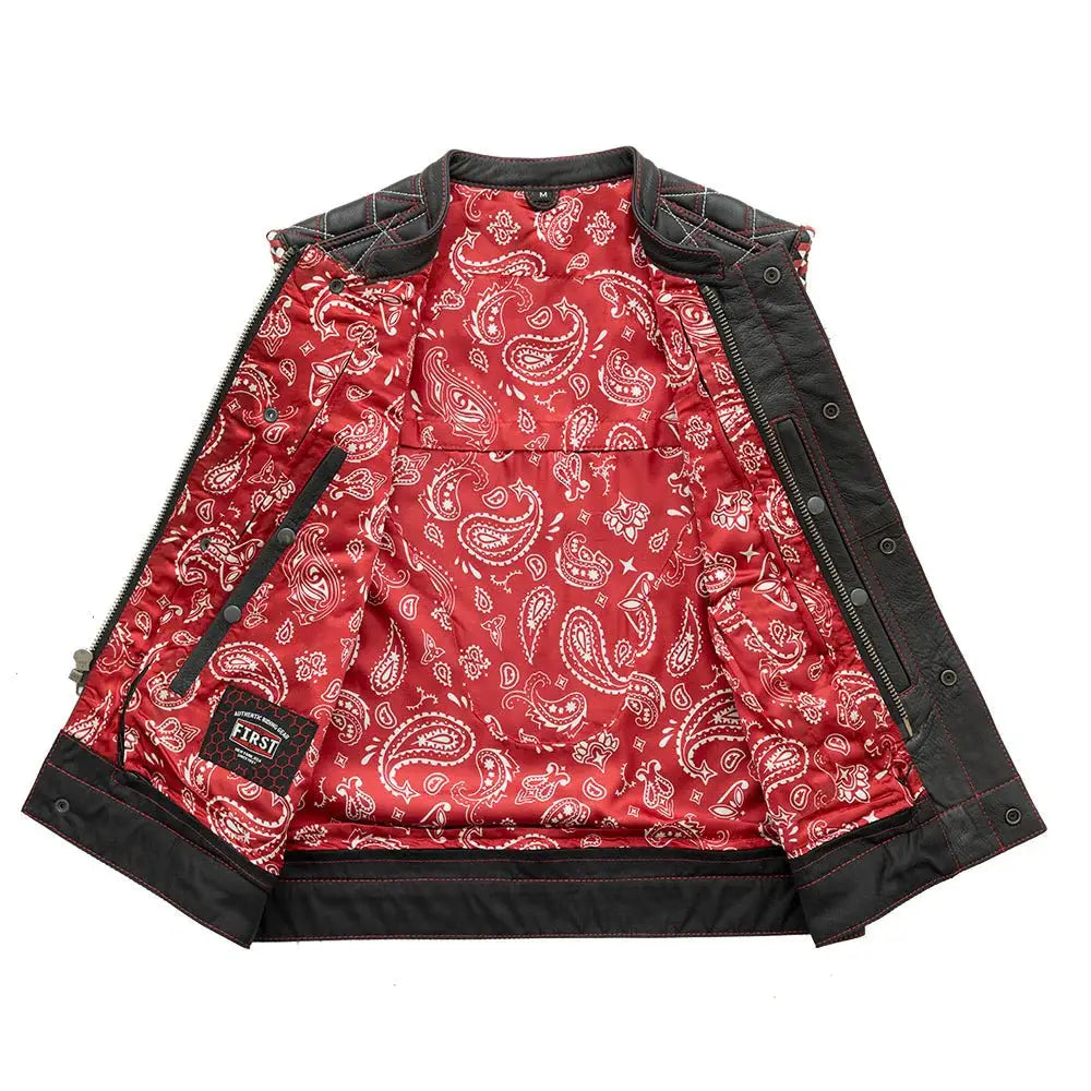 Sinister - Men's Motorcycle Leather Vest - First Manufacturing Company - Flyclothing LLC