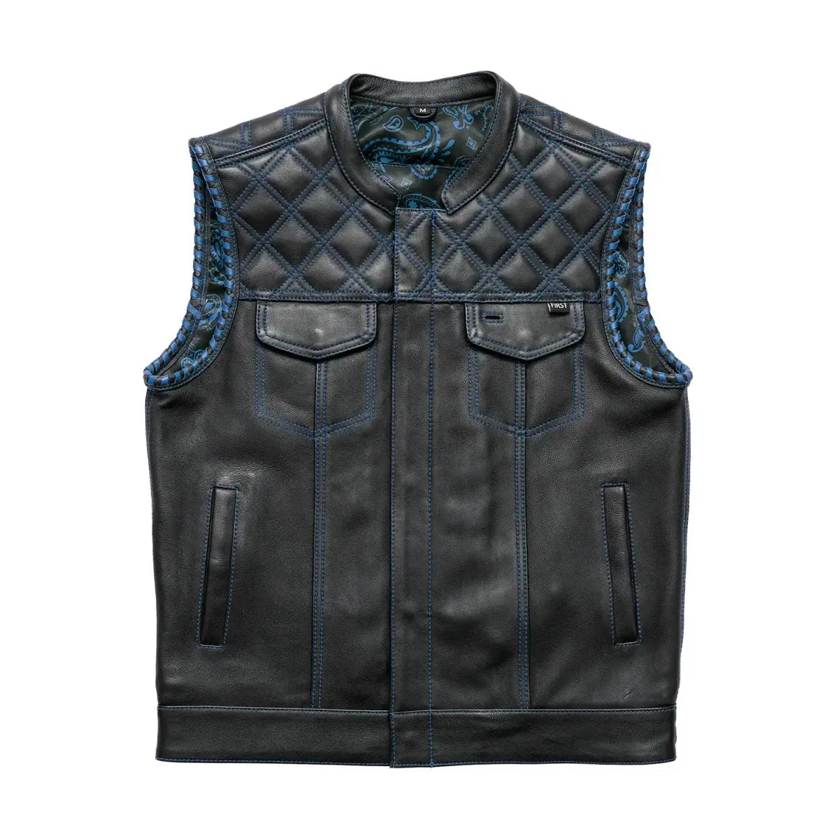 Sinister - Men's Motorcycle Leather Vest - First Manufacturing Company - Flyclothing LLC