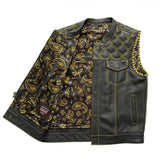 Sinister - Men's Motorcycle Leather Vest - First Manufacturing Company - Flyclothing LLC