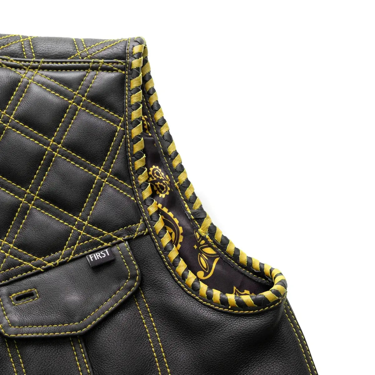 Sinister - Men's Motorcycle Leather Vest - First Manufacturing Company - Flyclothing LLC
