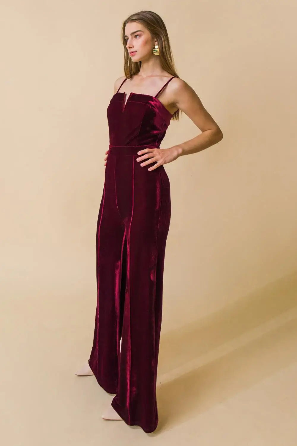 BLOW A KISS VELVET JUMPSUIT - Flying Tomato - Flyclothing LLC