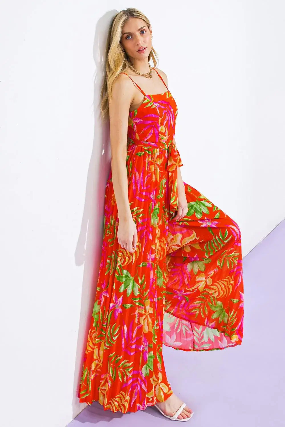 BLOSSOMING WITH JOY WOVEN JUMPSUIT - Flying Tomato - Flyclothing LLC