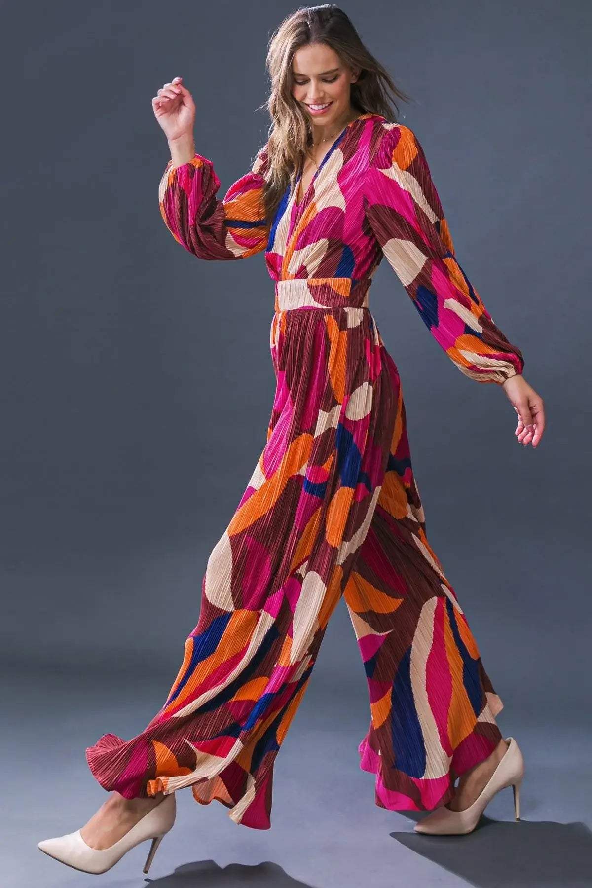 SET A TREND PLISSE JUMPSUIT - Flying Tomato - Flyclothing LLC