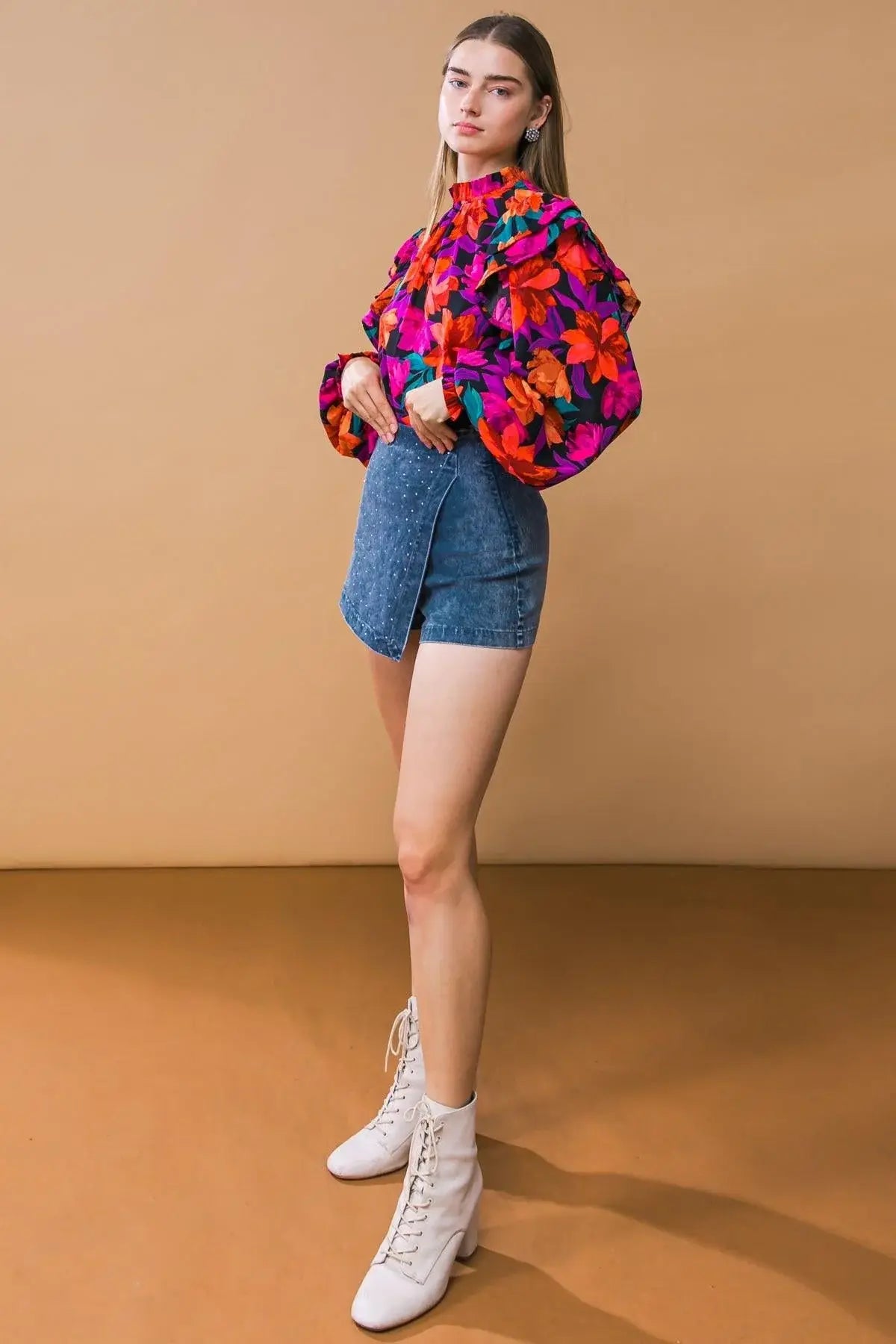POSH POSITION DENIM SKORT - Flying Tomato - Flyclothing LLC
