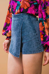 POSH POSITION DENIM SKORT - Flying Tomato - Flyclothing LLC