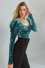 PUT ON A SHOW VELVET TOP - Flying Tomato - Flyclothing LLC