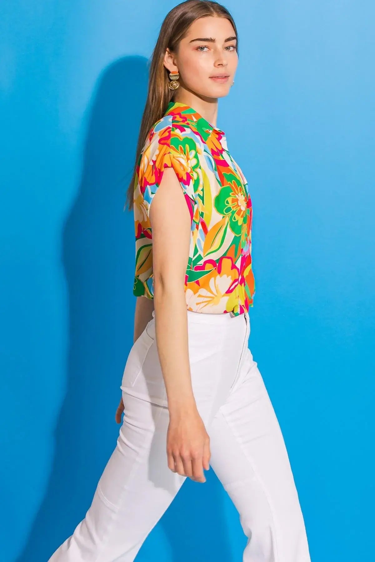 SWEET DREAMS FLORAL WOVEN TOP - Flying Tomato - Flyclothing LLC