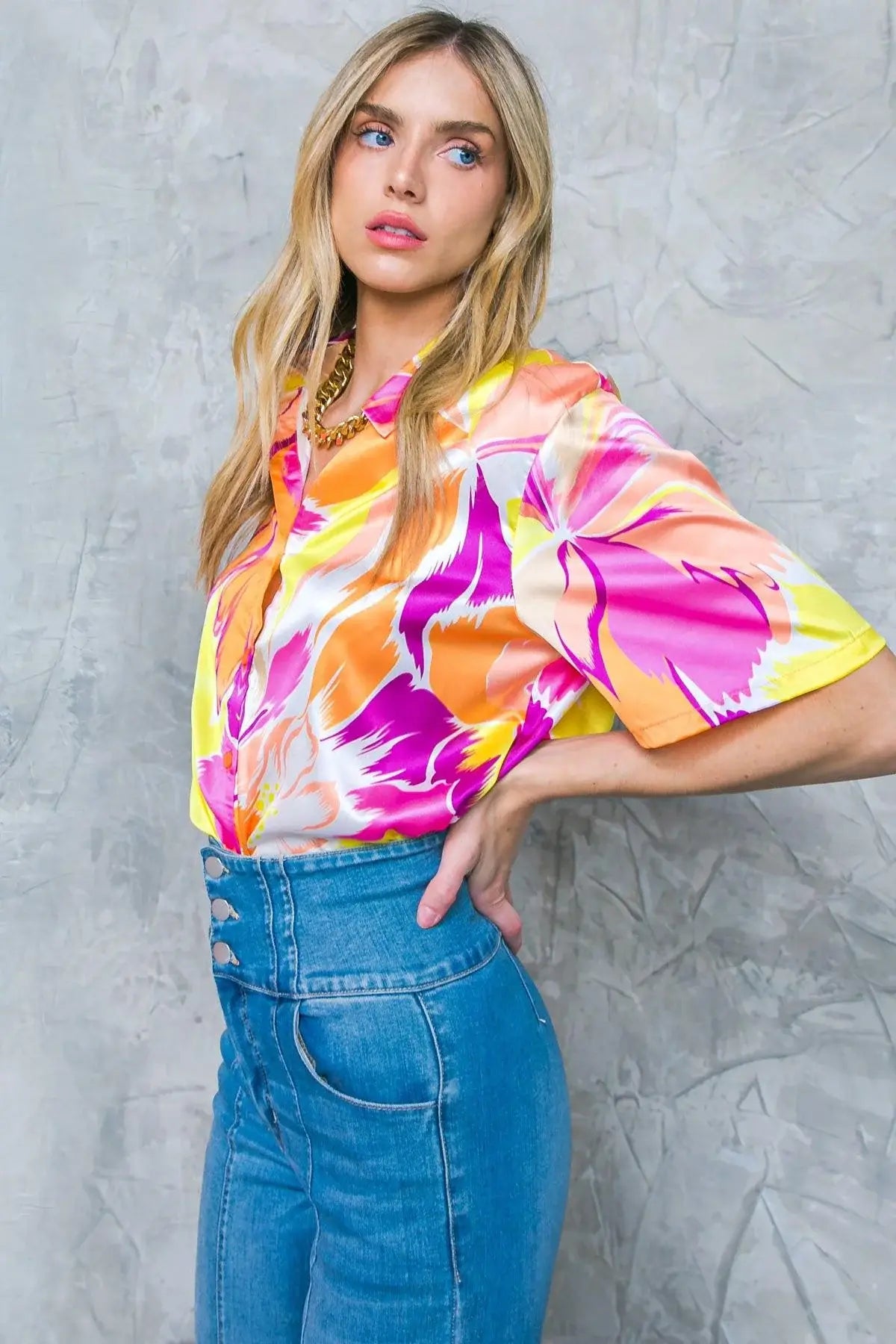 HELLO AROHA WOVEN TOP - Flying Tomato - Flyclothing LLC