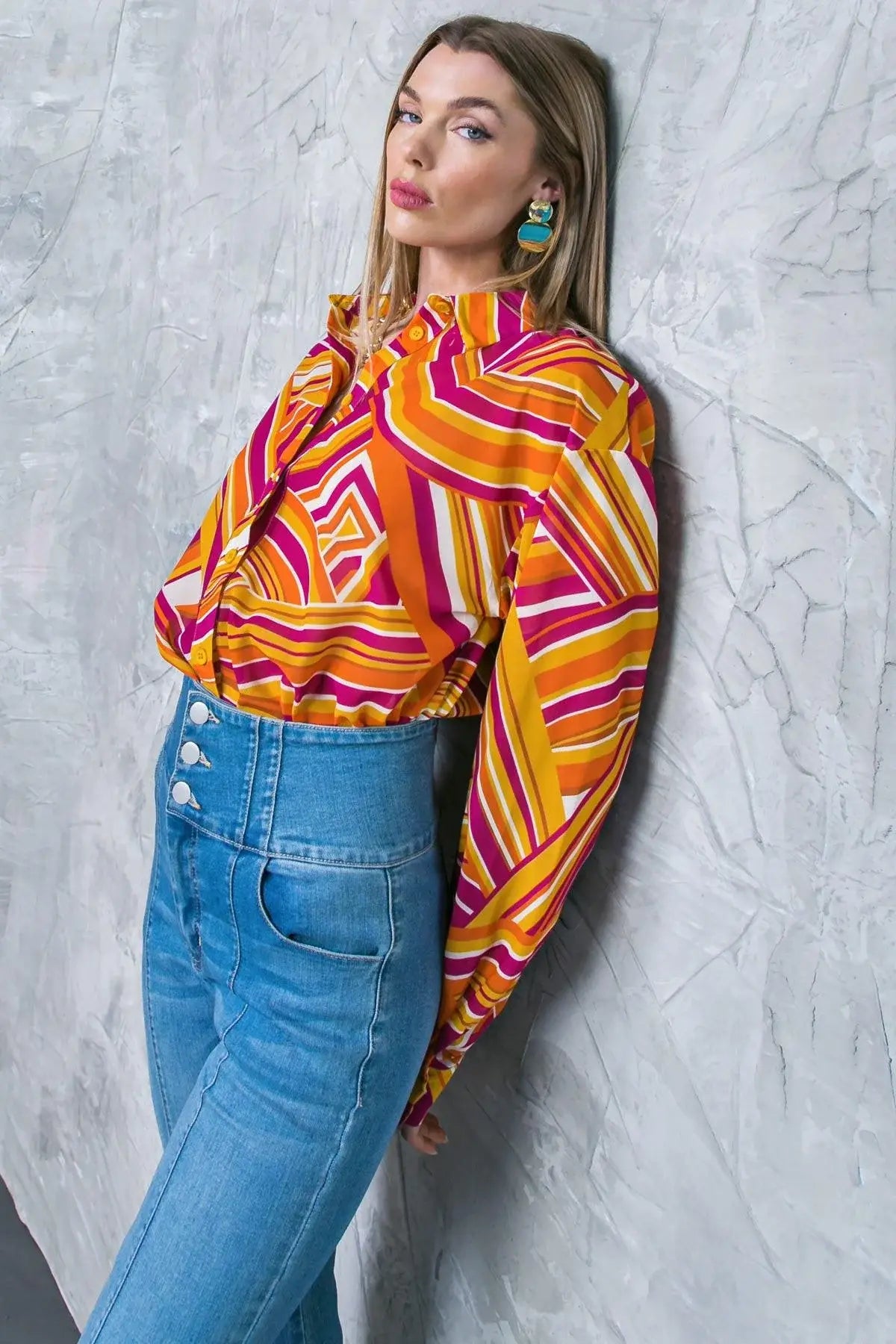 LIVELY CHAM WOVEN TOP - Flying Tomato - Flyclothing LLC