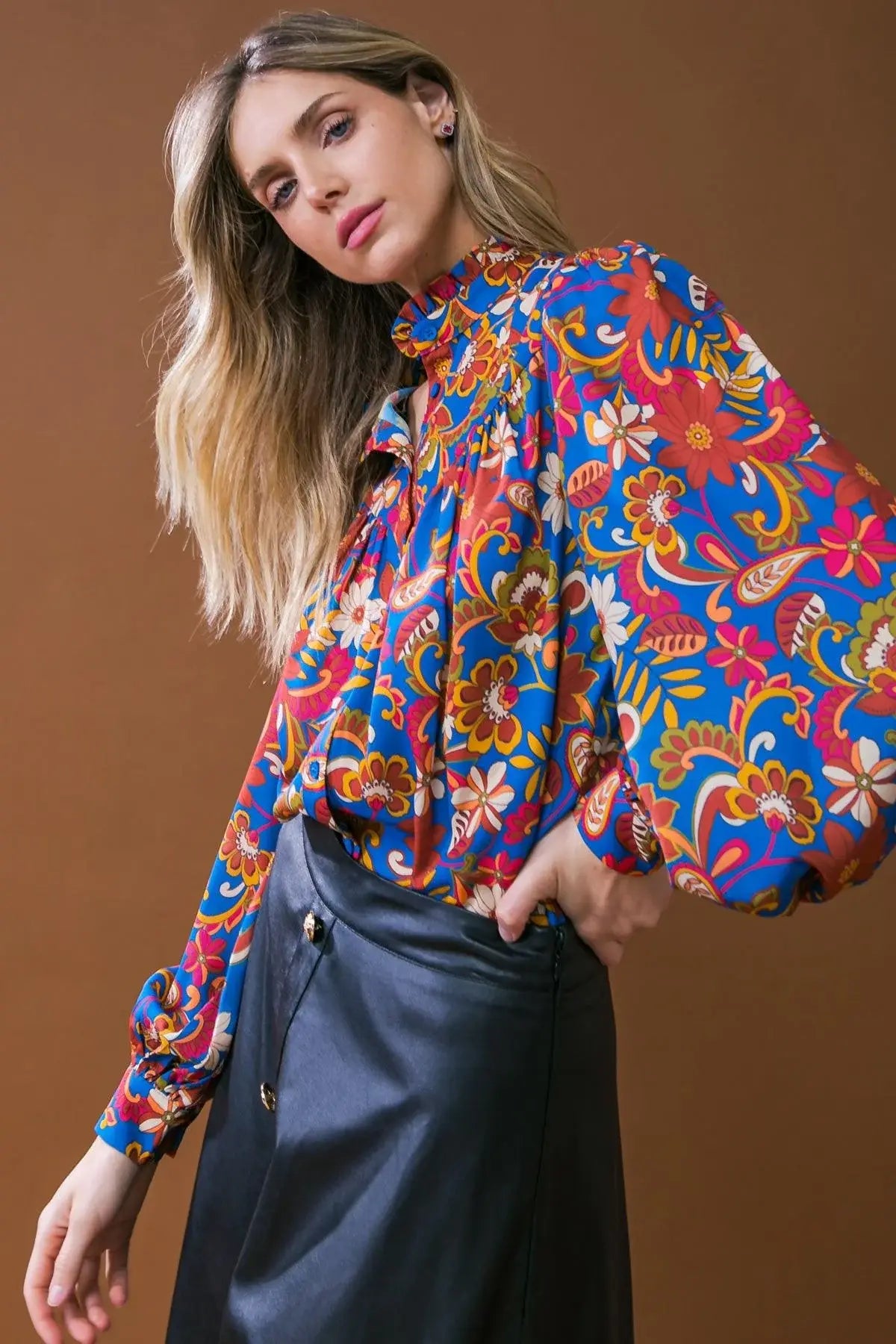 IMPRESSIVE BLOSSOM WOVEN TOP - Flying Tomato - Flyclothing LLC