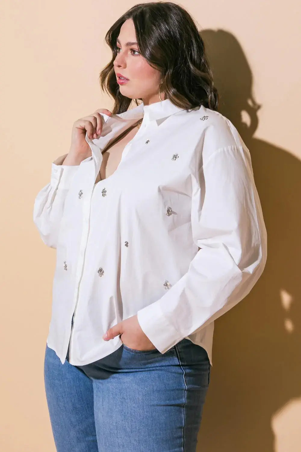 HIT OR MISS POPLIN SHIRT - Flying Tomato - Flyclothing LLC