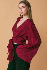 THE RIGHT ADDITION WOVEN TOP - Flying Tomato - Flyclothing LLC