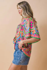 SPARKLY ENERGY WOVEN TOP - Flying Tomato - Flyclothing LLC