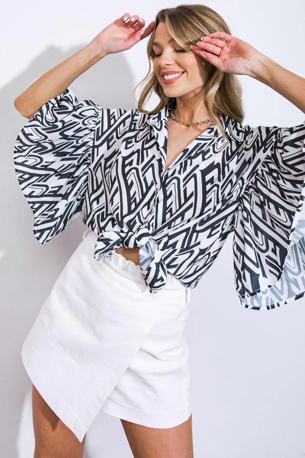 PRETTY ON POINT WOVEN TOP - Flying Tomato - Flyclothing LLC