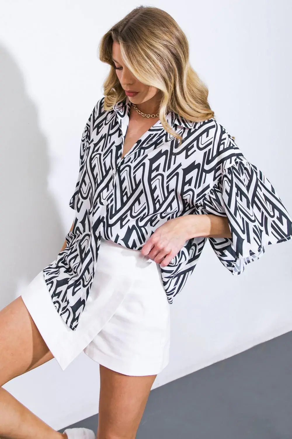 PRETTY ON POINT WOVEN TOP - Flying Tomato - Flyclothing LLC