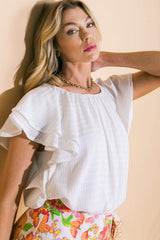 WAVE WHISPERS WOVEN TOP - Flying Tomato - Flyclothing LLC