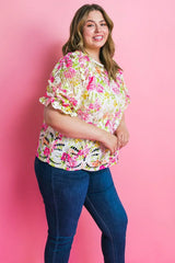 BLISS ME FLORAL WOVEN LACE TOP - Flying Tomato - Flyclothing LLC