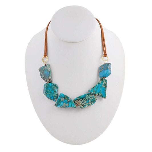 Six Score Jasper and Leather Necklace - Barse Jewelry - Flyclothing LLC
