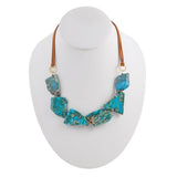 Six Score Jasper and Leather Necklace