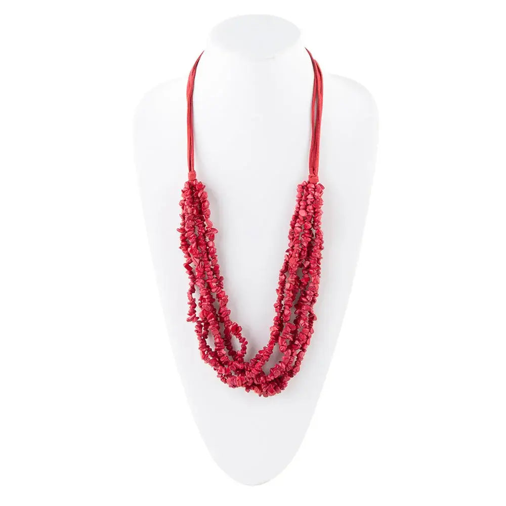 Six Strand Red Magnesite Necklace - Barse Jewelry - Flyclothing LLC