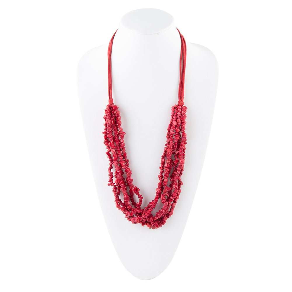 Six Strand Red Magnesite Necklace - Barse Jewelry - Flyclothing LLC
