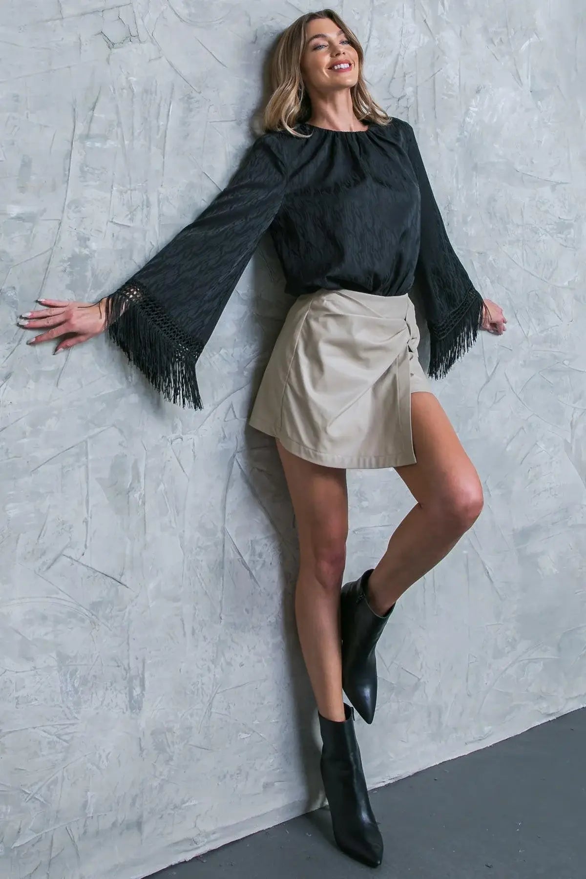 A STEP AHEAD FAUX LEATHER SKORT - Flying Tomato - Flyclothing LLC