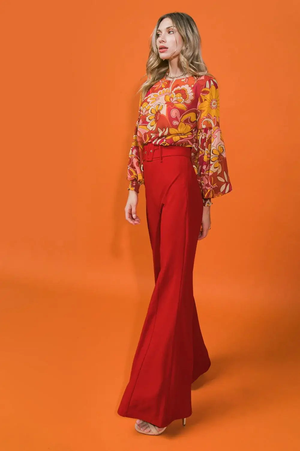 COUNTDOWN THE HOURS WOVEN FLARED PANTS - Flying Tomato - Flyclothing LLC