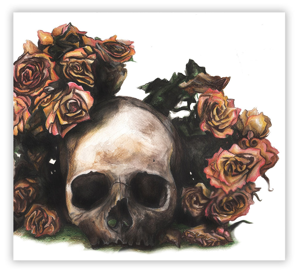 Black Market Art Company Skull Watercolor Print