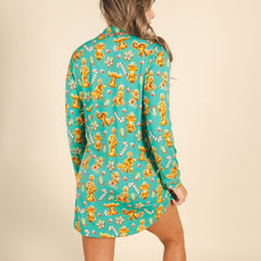 The Ginger Rail | Gingerbread SleepDeep™ Long Sleeve Pajama Dress - Shinesty