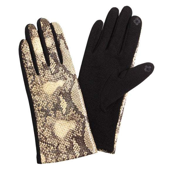 Smart Touch Python Print Smart Gloves - Madeline Love - Flyclothing LLC