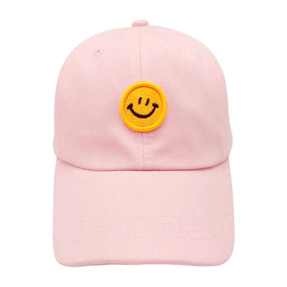 Smile Accented Solid Baseball Cap - Madeline Love - Flyclothing LLC