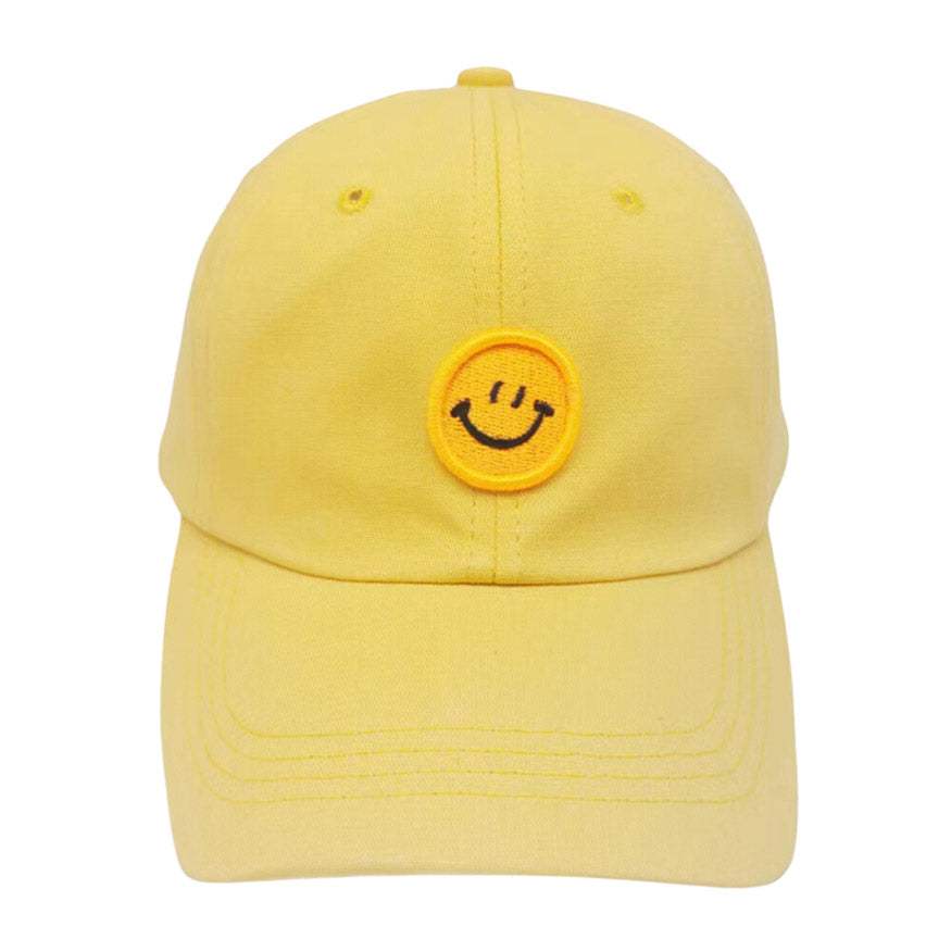 Smile Accented Solid Baseball Cap - Madeline Love - Flyclothing LLC