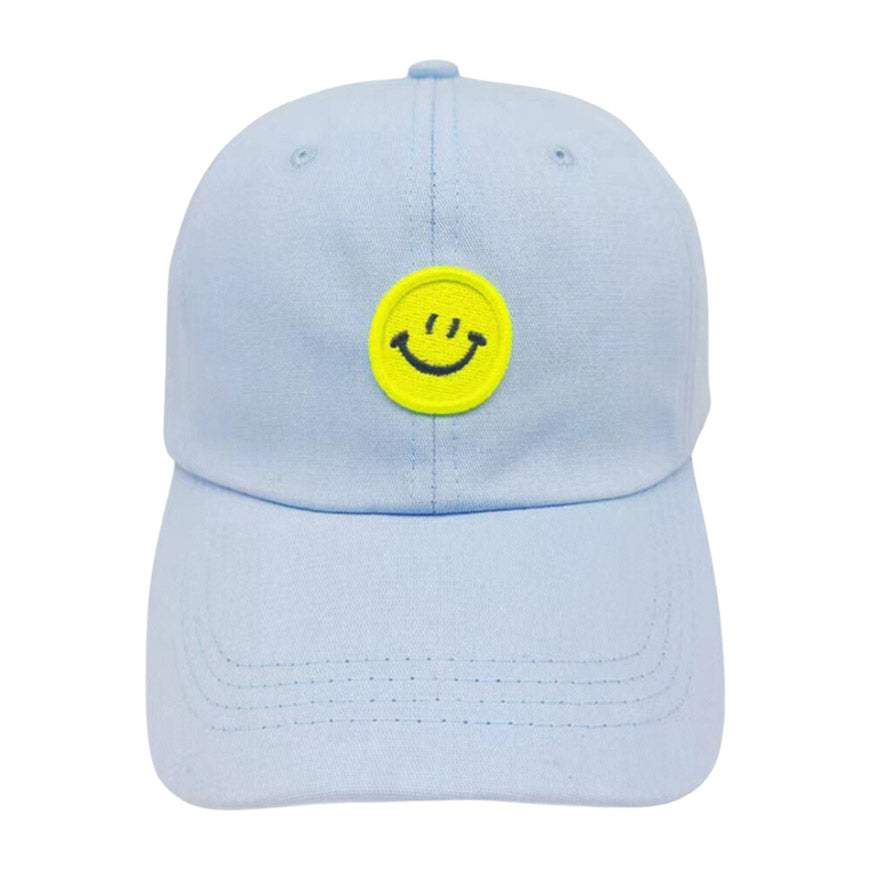 Smile Accented Solid Baseball Cap - Madeline Love - Flyclothing LLC
