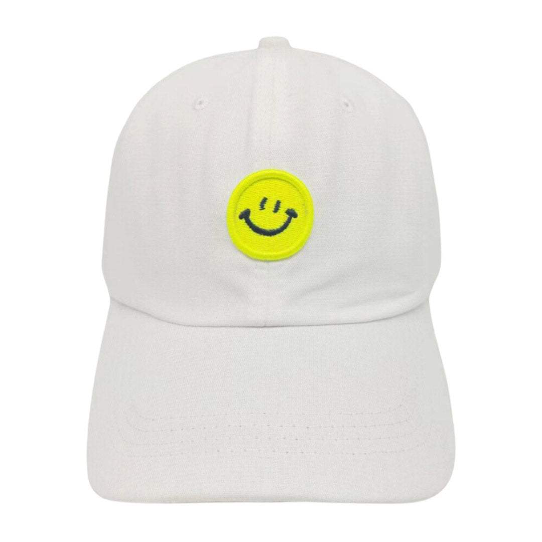 Smile Accented Solid Baseball Cap - Madeline Love - Flyclothing LLC