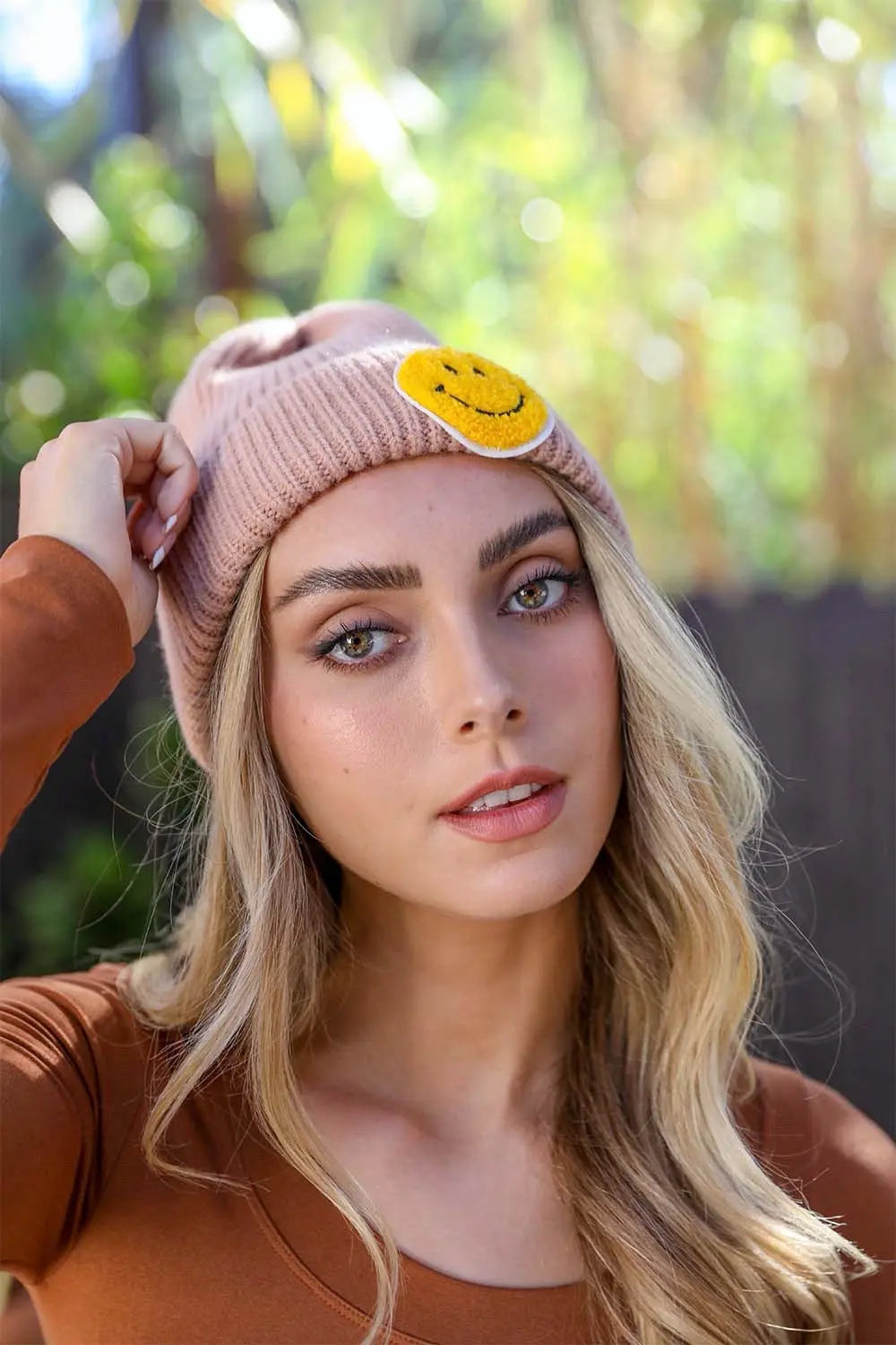 Smiley Face Ribbed Beanie 🙂 - Boho Clothing and Accessories - Flyclothing LLC