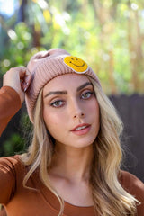 Smiley Face Ribbed Beanie 🙂 - Boho Clothing and Accessories - Flyclothing LLC